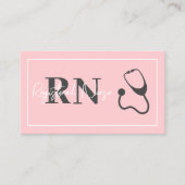Geregistreerde verpleegster RN Blush Pink Stethosc Visitekaartje (Voorkant)