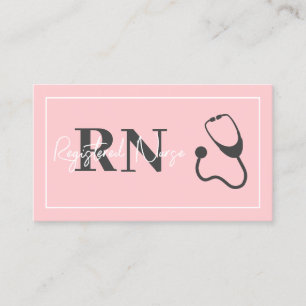 Geregistreerde verpleegster RN Blush Pink Stethosc Visitekaartje