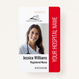 Geregistreerde verpleegster RN Medical Red Foto ID Badge