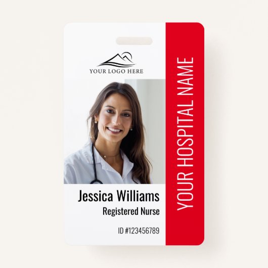 Geregistreerde verpleegster RN Medical Red Foto ID Badge (Voorkant)