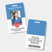 Geregistreerde verpleegster RN Medisch blauw foto- Badge (Front & Back)