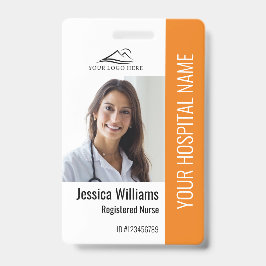 Geregistreerde verpleegster RN Medisch Oranje Foto Badge