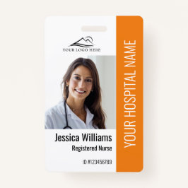 Geregistreerde verpleegster RN Medisch Oranje Foto Badge