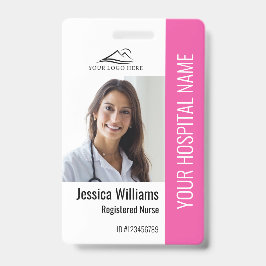Geregistreerde verpleegster RN Medisch roze foto-I Badge