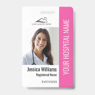 Geregistreerde verpleegster RN Medisch roze foto-I Badge
