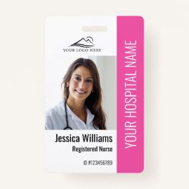 Geregistreerde verpleegster RN Medisch roze foto-I Badge