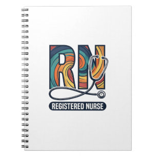 Geregistreerde verpleegster RN vintage regenboog v Notitieboek