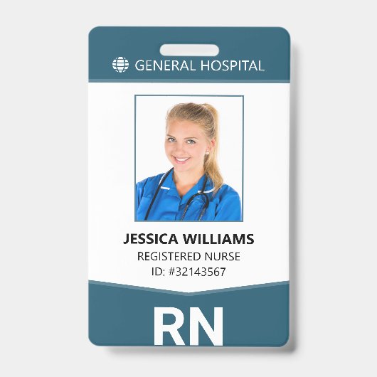 Geregistreerde verpleegster RN werknemer ID-badge Badge (Front)