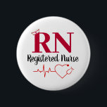Geregistreerde verpleegster Stethocope Pinback-But Ronde Button 5,7 Cm<br><div class="desc">Geweldige Button voor geregistreerde verpleegkundigen. Dit ontwerp bevat de Initialen RN en heeft een hartslag,  stethoscoop en een pet van verpleegkundigen. Geweldig geschenk voor verpleegkundigen,  verpleegkundigen,  enz.</div>