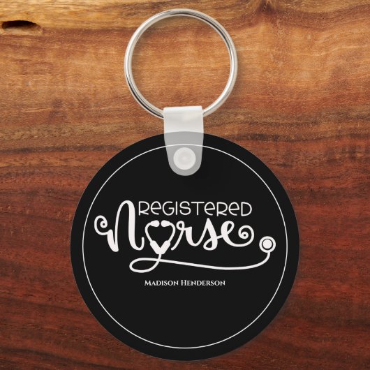 Geregistreerde verpleegster Stethoscoop (RN)Gepers Sleutelhanger (Voorkant)