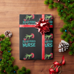 Geregistreerde Verpleegster Stethoscoop Santa Elf  Cadeaupapier
