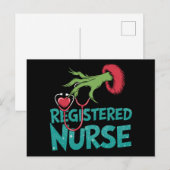 Geregistreerde Verpleegster Stethoscoop Santa Elf  Feestdagenkaart (Voorkant / Achterkant)