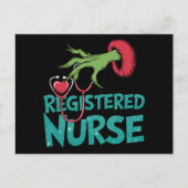 Geregistreerde Verpleegster Stethoscoop Santa Elf  Feestdagenkaart (Voorkant)