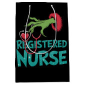 Geregistreerde Verpleegster Stethoscoop Santa Elf  Medium Cadeauzakje (Voorkant)