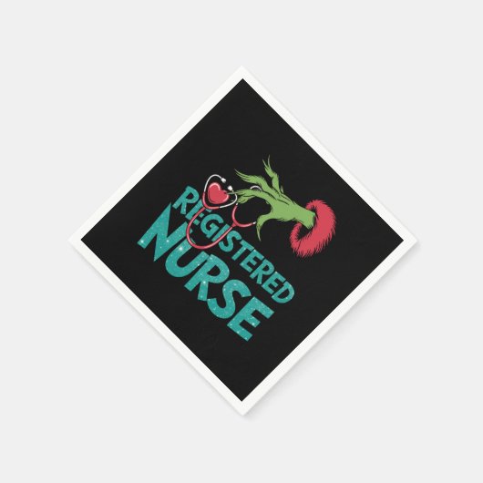 Geregistreerde Verpleegster Stethoscoop Santa Elf  Servet (Hoek)