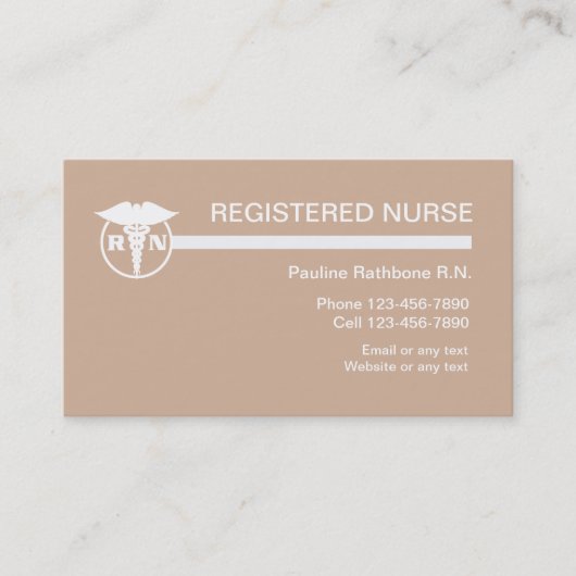 Geregistreerde verpleegster visitekaartje (Voorkant)