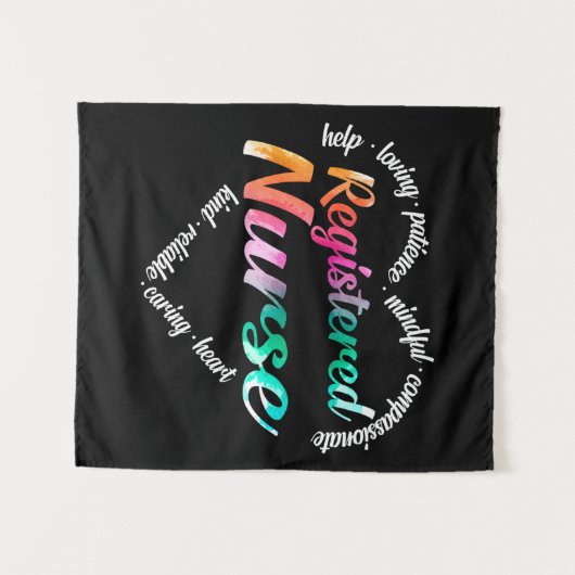 Geregistreerde Wide Cloud-Waterverf zurenhart Wandkleed (Voorkant (horizontaal))