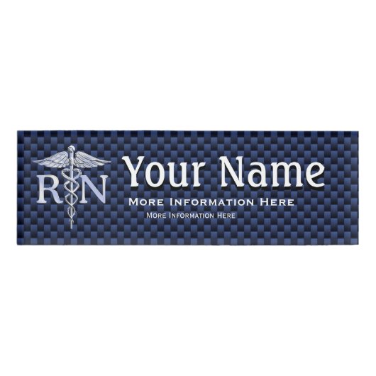Geregistreerde zure RN Caduceus-slangen op blauwe  Naambadge (Voorkant)