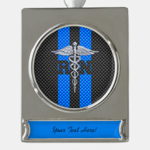 Geregistreerde zure RN koolstof vezelstrips Verzilverd Banner Ornament