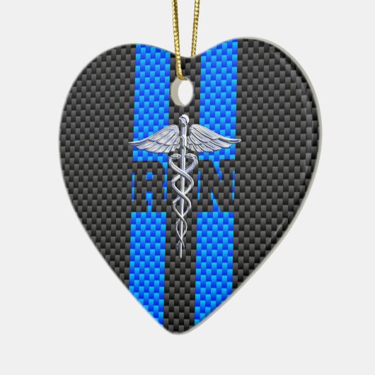 Geregistreerde zure RN koolstofvezelstijl Caduceus Keramisch Ornament (Links)