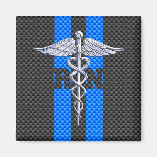 Geregistreerde zure RN koolstofvezelstijl Caduceus Magneet (Voorkant)