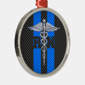 Geregistreerde zure RN koolstofvezelstijl Caduceus Metalen Ornament (Rechts)