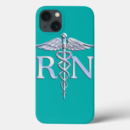 Geregistreerde zurse RN Caduceus op Vibrant Turquo Case-Mate iPhone Case (Achterkant)
