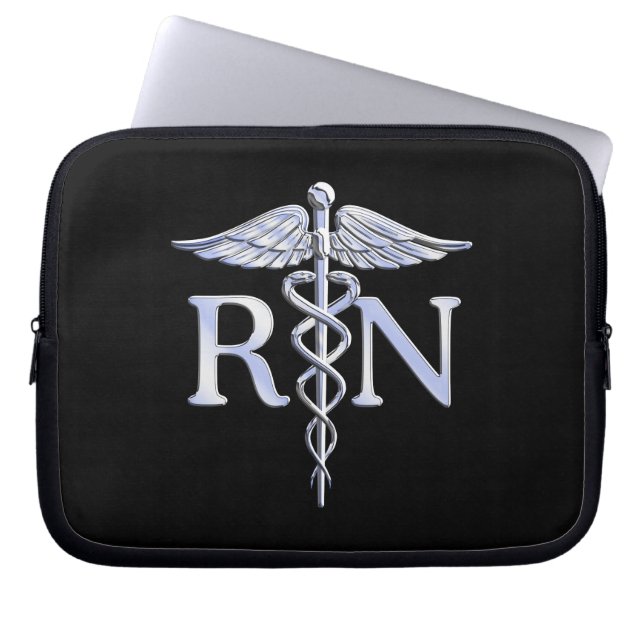 Geregistreerde zurse RN Caduceus Snakes Laptop Sleeve (Voorkant)