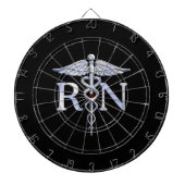 Geregistreerde zurse RN Caduceus Snakes Solid Blac Dartbord (Voorkant)