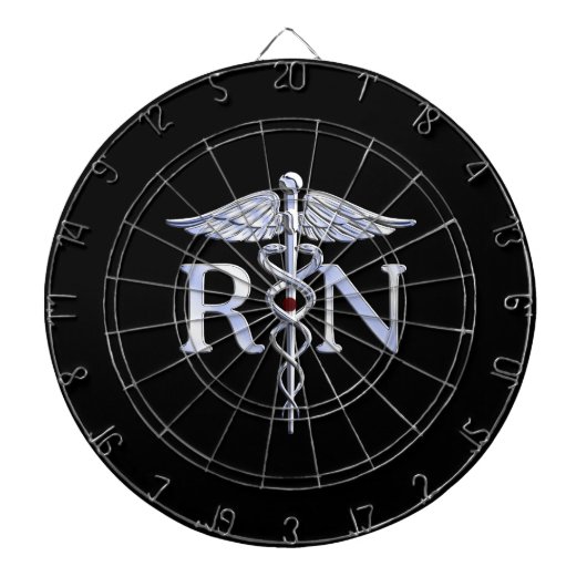 Geregistreerde zurse RN Caduceus Snakes Solid Blac Dartbord (Voorkant)