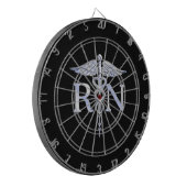 Geregistreerde zurse RN Caduceus Snakes Solid Blac Dartbord (Voorkant Links)