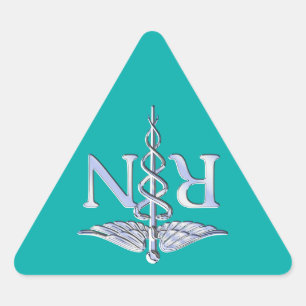 Geregistreerde zurse RN Stylish Caduceus op Turquo Sticker