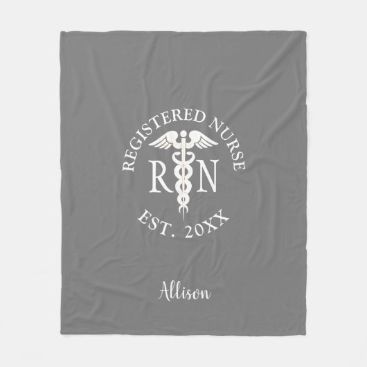 Geregistreerde zuster Caduceus Gray Afstuderen naa Fleece Deken (Voorkant)