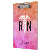 Geregistreerde zuster Caduceus Roze Oranje Waterve Klembord (Links)