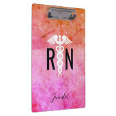 Geregistreerde zuster Caduceus Roze Oranje Waterve Klembord (Rechts)