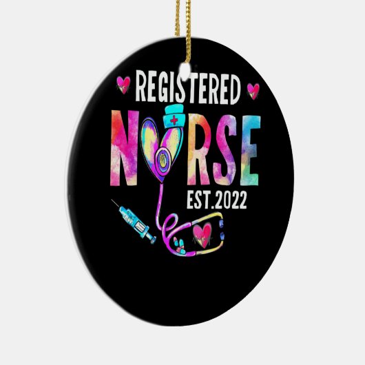 Geregistreerde zuster Est. 2022 Afstuderen Nursing Keramisch Ornament (Rechts)