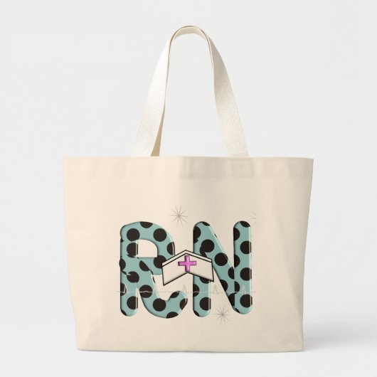 Geregistreerde zuster Gifts "RN" Grote Tote Bag (Voorkant)