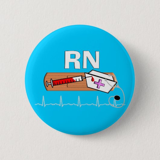 Geregistreerde zuster Gifts "RN" Ronde Button 5,7 Cm (Voorkant)