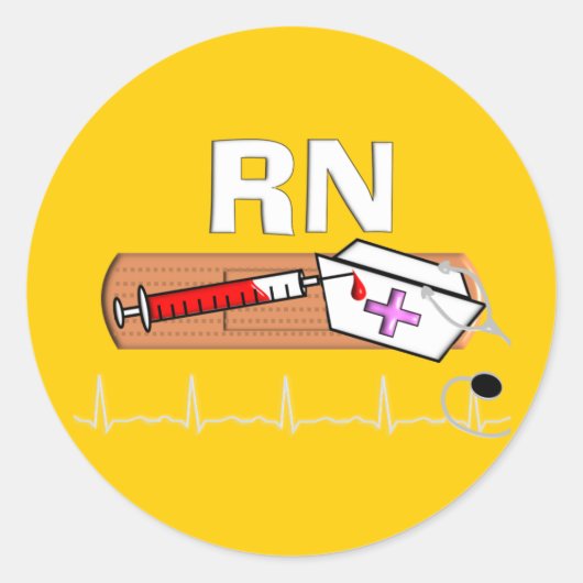 Geregistreerde zuster Gifts "RN" Ronde Sticker (Voorkant)