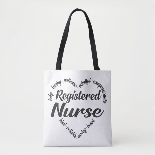 Geregistreerde zuster-hardewoord cloud tote bag (Voorkant)