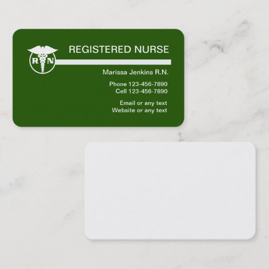 Geregistreerde zuster Moderne Visitekaartjes (Voorkant / Achterkant)