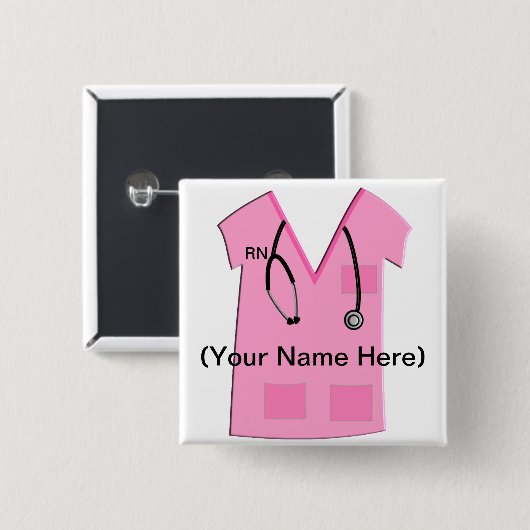 Geregistreerde zuster-naam badge Button (Voorkant /achterkant)