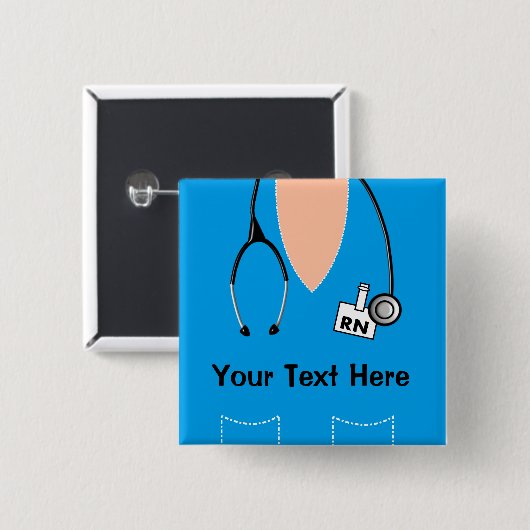 Geregistreerde zuster Naam Badge Button Bl;ue (Voorkant /achterkant)
