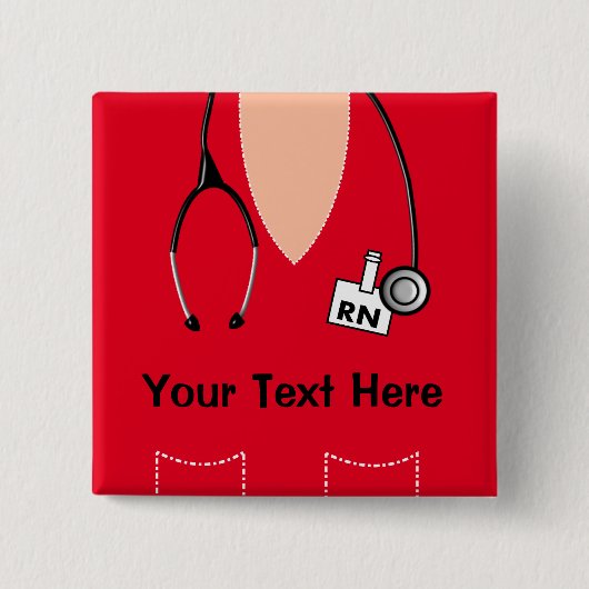 Geregistreerde zuster Naam Badge Button RED (Voorkant)