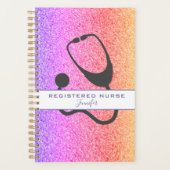 Geregistreerde zuster Rainbow Glitter Stethoscoop Planner (Voorkant)