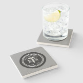 Geregistreerde zuster RN Caduceus Gray Black Aange Stenen Onderzetter (Zijkant)