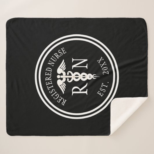 Geregistreerde zuster RN Caduceus Medical Classic Sherpa Deken (Voorkant (horizontaal))