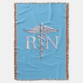 Geregistreerde zuster RN Caduceus op babyblauw dec Deken (Voorkant Verticaal)