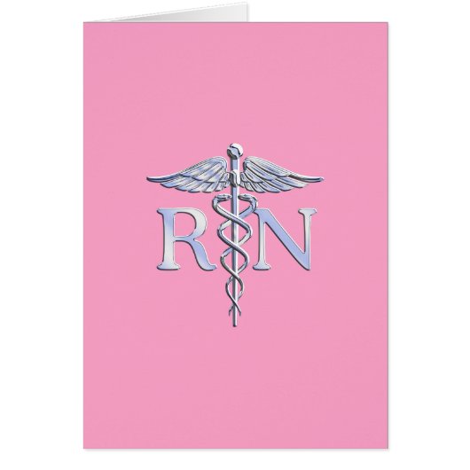 Geregistreerde zuster RN Caduceus op lichtroze (Voorkant)