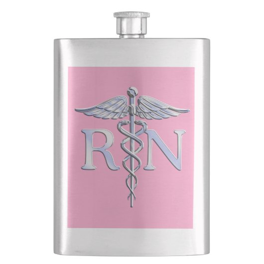 Geregistreerde zuster RN Caduceus op lichtroze dec Flacon (Voorkant)